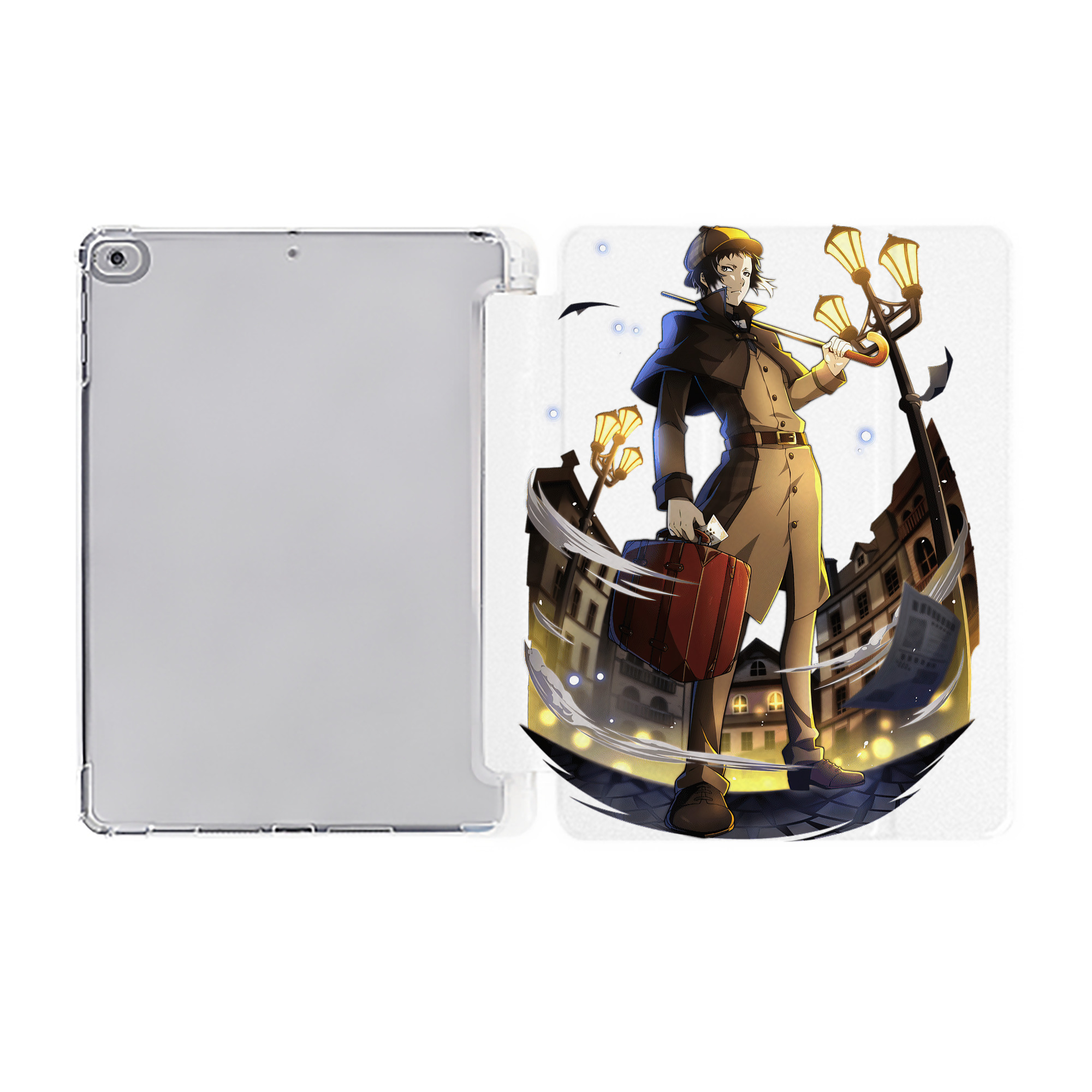 （画像用） 文豪ストレイドッグス Bungo Stray Dogs IPad ケース ペン収納付き 三つ折りスタンド PUレザー×シリコン 対応機種9.5/10.5/10.9インチ